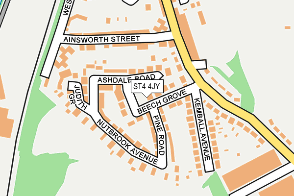 ST4 4JY map - OS OpenMap – Local (Ordnance Survey)