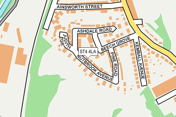 ST4 4LA map - OS OpenMap – Local (Ordnance Survey)