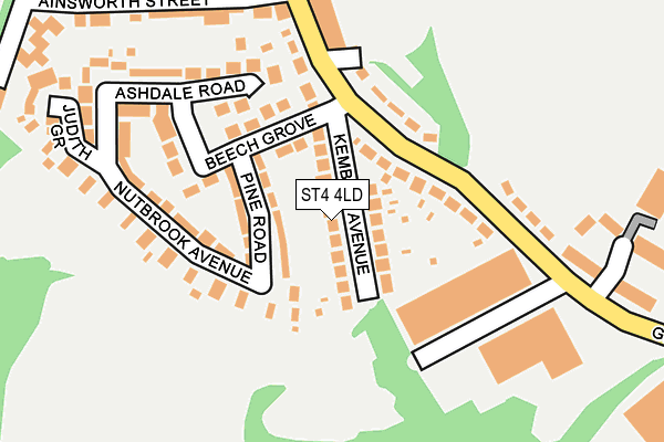 ST4 4LD map - OS OpenMap – Local (Ordnance Survey)