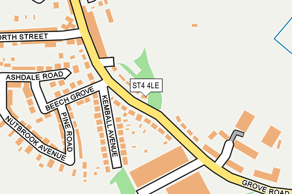 ST4 4LE map - OS OpenMap – Local (Ordnance Survey)
