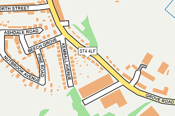 ST4 4LF map - OS OpenMap – Local (Ordnance Survey)