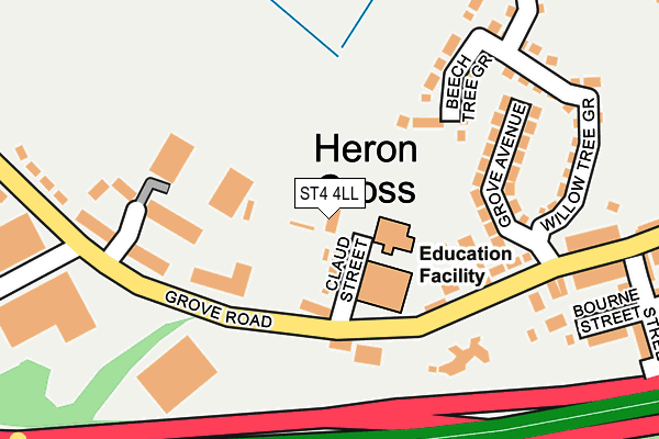 ST4 4LL map - OS OpenMap – Local (Ordnance Survey)