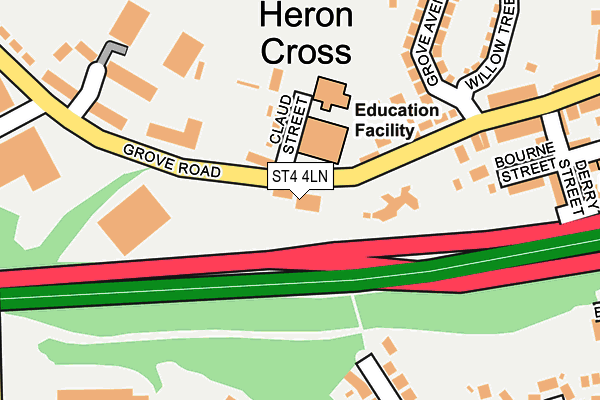 ST4 4LN map - OS OpenMap – Local (Ordnance Survey)