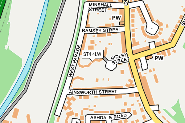 ST4 4LW map - OS OpenMap – Local (Ordnance Survey)