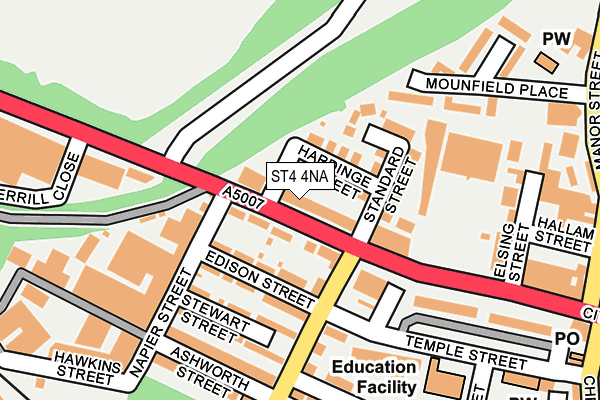 ST4 4NA map - OS OpenMap – Local (Ordnance Survey)