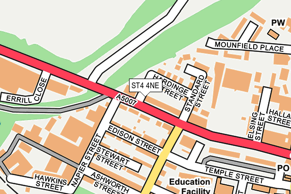 ST4 4NE map - OS OpenMap – Local (Ordnance Survey)