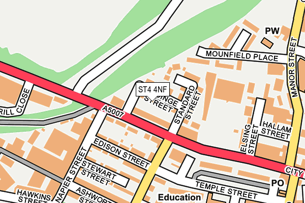 ST4 4NF map - OS OpenMap – Local (Ordnance Survey)