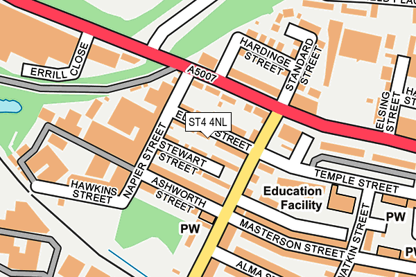 ST4 4NL map - OS OpenMap – Local (Ordnance Survey)