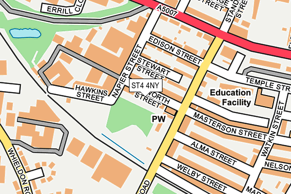 ST4 4NY map - OS OpenMap – Local (Ordnance Survey)