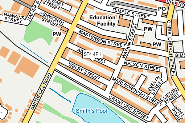 ST4 4PH map - OS OpenMap – Local (Ordnance Survey)