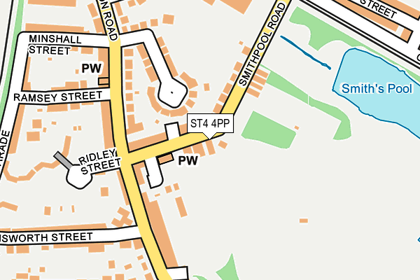 ST4 4PP map - OS OpenMap – Local (Ordnance Survey)