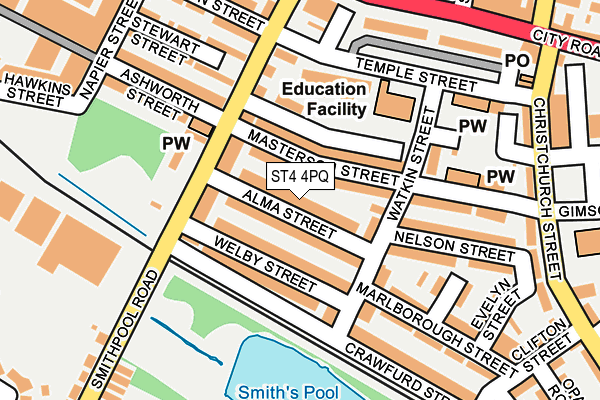 ST4 4PQ map - OS OpenMap – Local (Ordnance Survey)