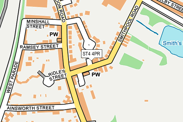 ST4 4PR map - OS OpenMap – Local (Ordnance Survey)