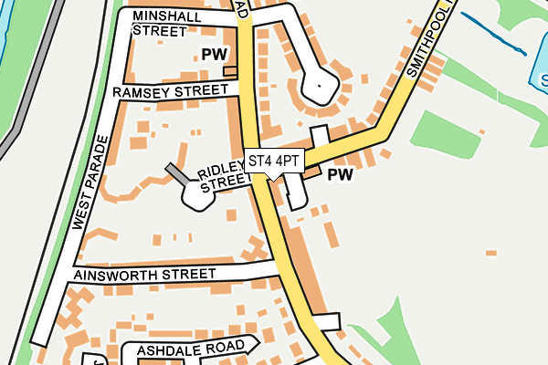 ST4 4PT map - OS OpenMap – Local (Ordnance Survey)