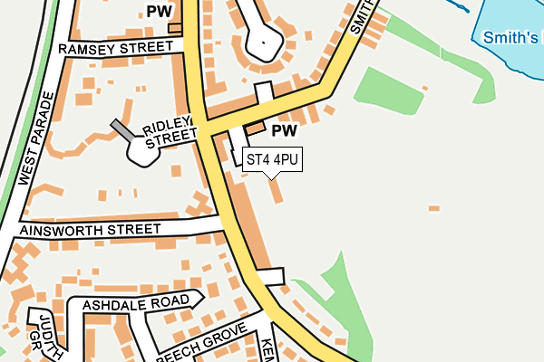 ST4 4PU map - OS OpenMap – Local (Ordnance Survey)