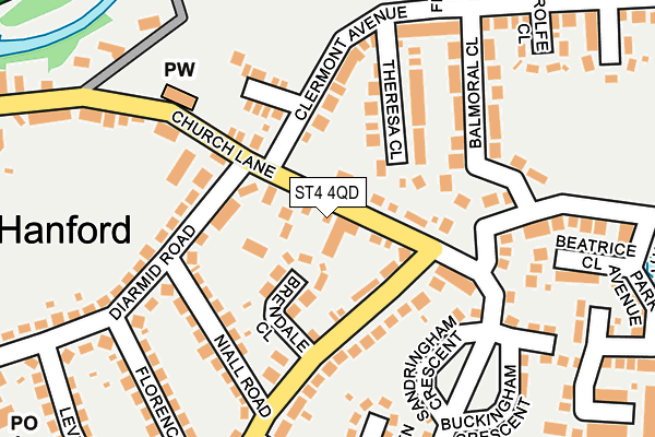 ST4 4QD map - OS OpenMap – Local (Ordnance Survey)