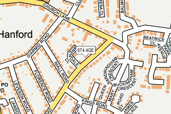 ST4 4QE map - OS OpenMap – Local (Ordnance Survey)