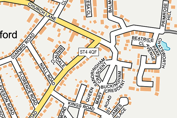 ST4 4QF map - OS OpenMap – Local (Ordnance Survey)