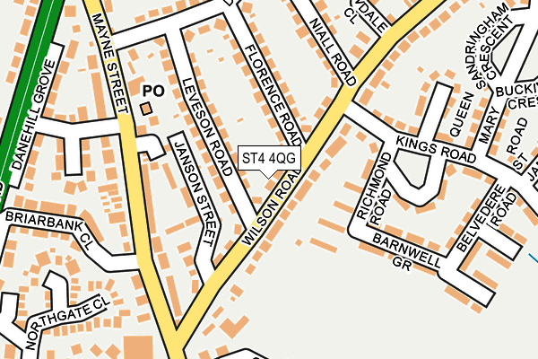 ST4 4QG map - OS OpenMap – Local (Ordnance Survey)