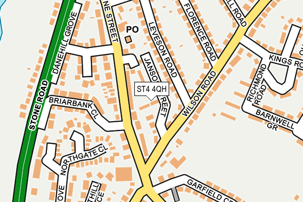 ST4 4QH map - OS OpenMap – Local (Ordnance Survey)