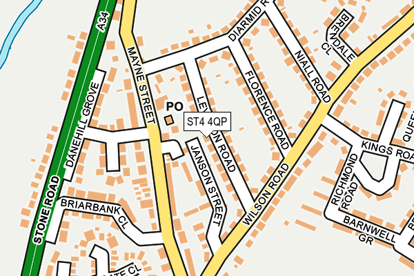 ST4 4QP map - OS OpenMap – Local (Ordnance Survey)