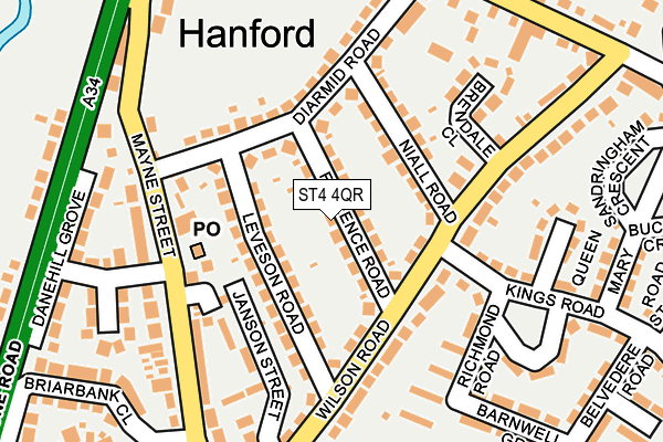 ST4 4QR map - OS OpenMap – Local (Ordnance Survey)