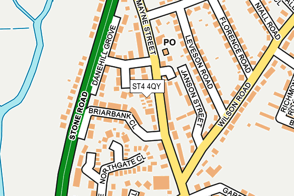 ST4 4QY map - OS OpenMap – Local (Ordnance Survey)