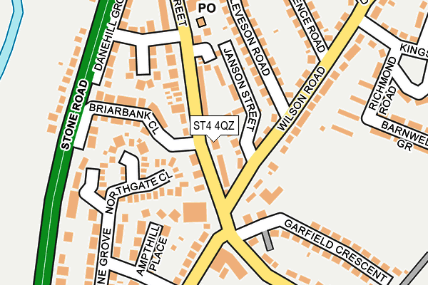 ST4 4QZ map - OS OpenMap – Local (Ordnance Survey)