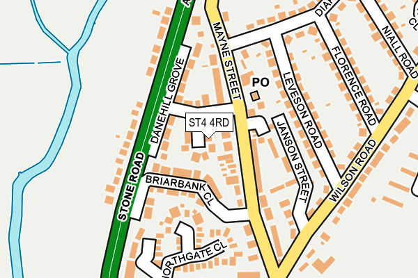 ST4 4RD map - OS OpenMap – Local (Ordnance Survey)