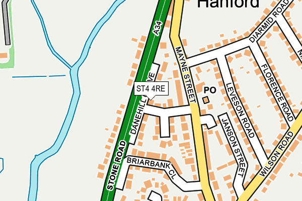 ST4 4RE map - OS OpenMap – Local (Ordnance Survey)
