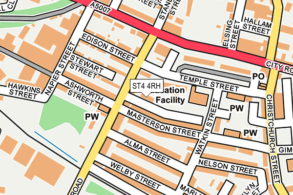 ST4 4RH map - OS OpenMap – Local (Ordnance Survey)