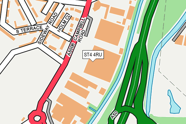 ST4 4RU map - OS OpenMap – Local (Ordnance Survey)