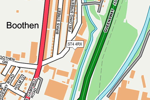 ST4 4RX map - OS OpenMap – Local (Ordnance Survey)