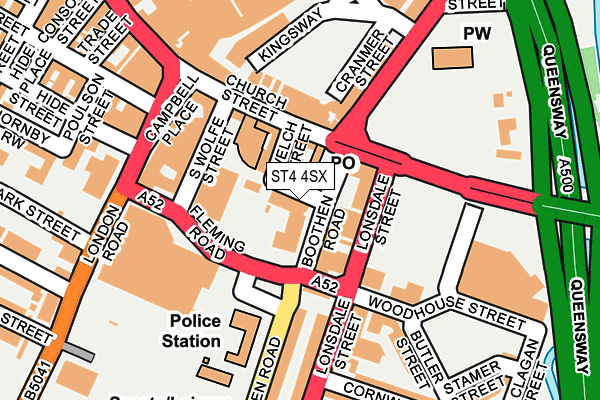 ST4 4SX map - OS OpenMap – Local (Ordnance Survey)