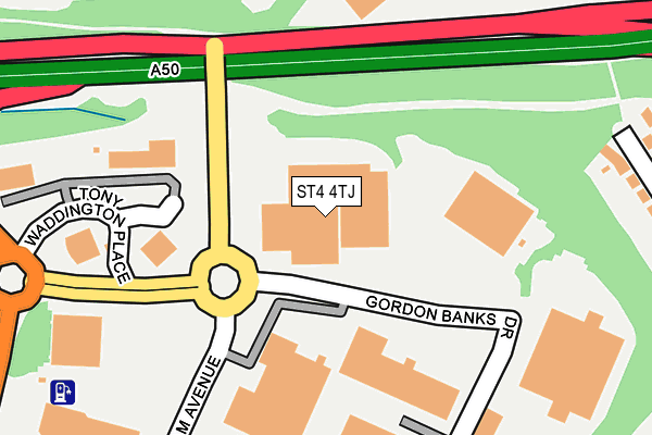 ST4 4TJ map - OS OpenMap – Local (Ordnance Survey)