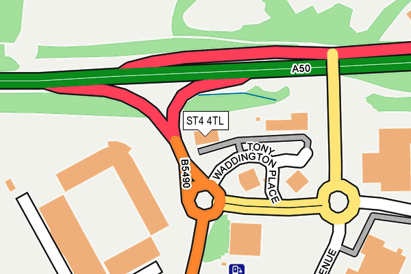 ST4 4TL map - OS OpenMap – Local (Ordnance Survey)