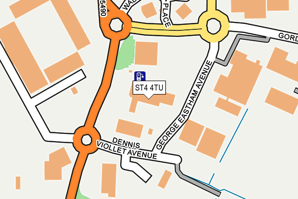 ST4 4TU map - OS OpenMap – Local (Ordnance Survey)