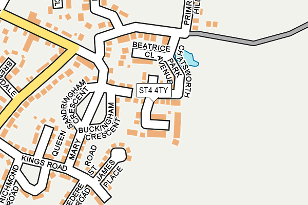 ST4 4TY map - OS OpenMap – Local (Ordnance Survey)