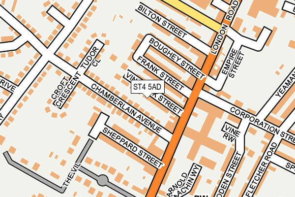 ST4 5AD map - OS OpenMap – Local (Ordnance Survey)