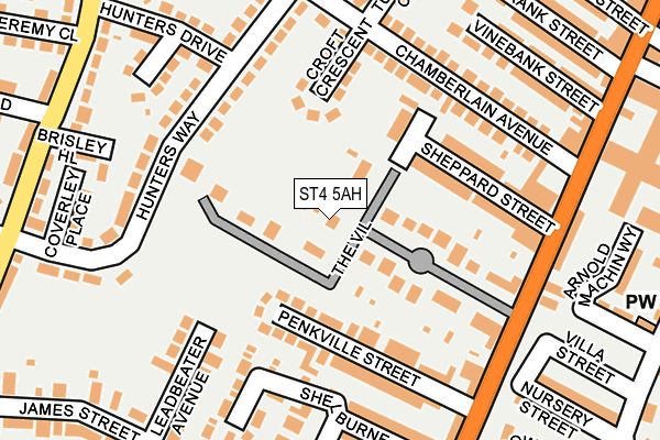 ST4 5AH map - OS OpenMap – Local (Ordnance Survey)