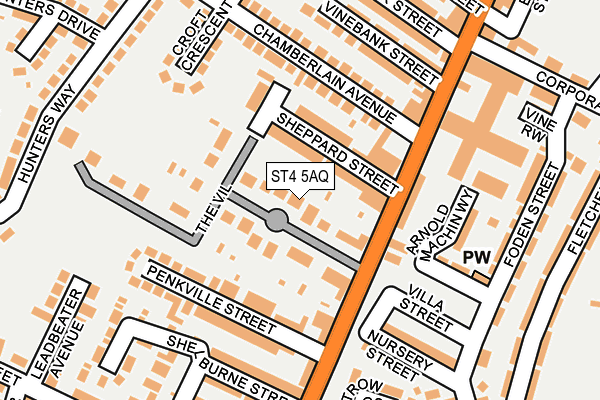 ST4 5AQ map - OS OpenMap – Local (Ordnance Survey)