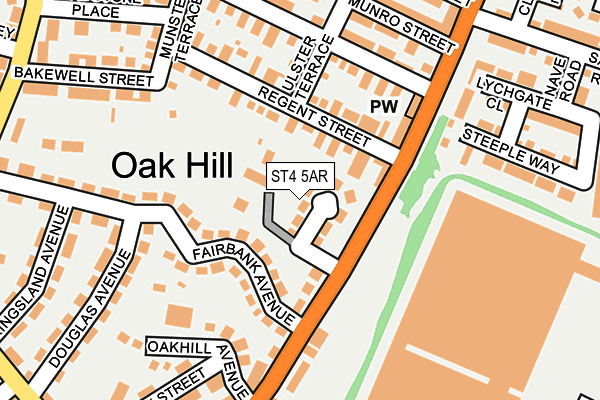 ST4 5AR map - OS OpenMap – Local (Ordnance Survey)