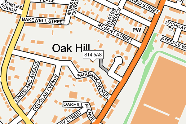 ST4 5AS map - OS OpenMap – Local (Ordnance Survey)