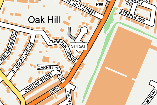 ST4 5AT map - OS OpenMap – Local (Ordnance Survey)