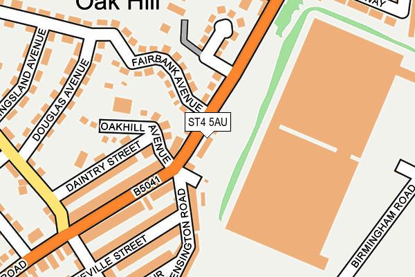 ST4 5AU map - OS OpenMap – Local (Ordnance Survey)