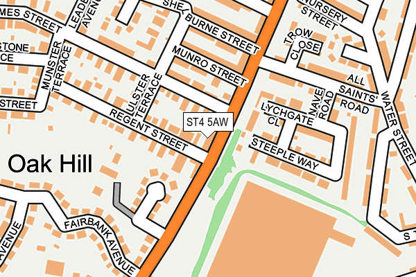 ST4 5AW map - OS OpenMap – Local (Ordnance Survey)