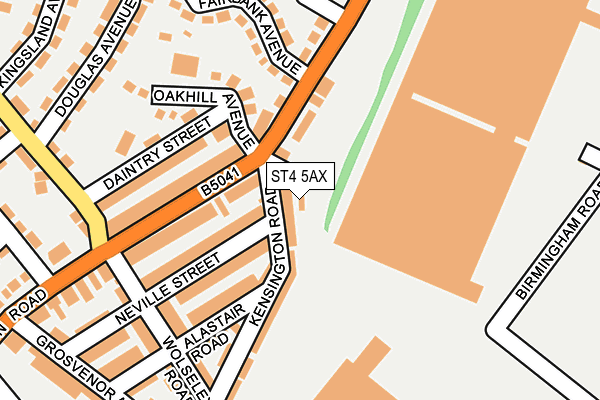 ST4 5AX map - OS OpenMap – Local (Ordnance Survey)