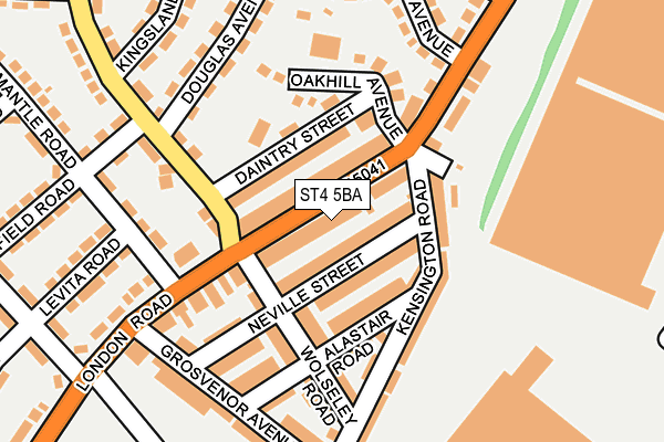 ST4 5BA map - OS OpenMap – Local (Ordnance Survey)