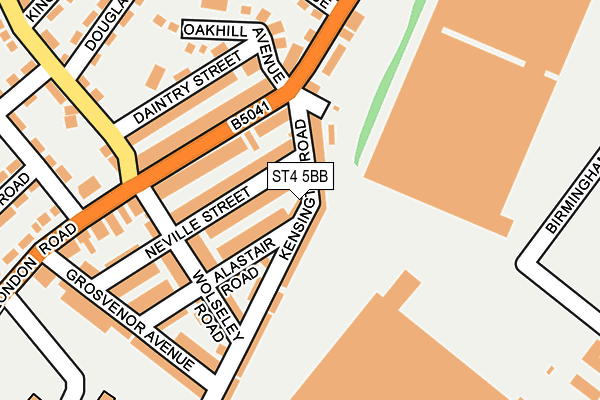 ST4 5BB map - OS OpenMap – Local (Ordnance Survey)
