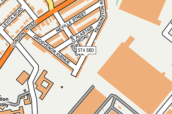 ST4 5BD map - OS OpenMap – Local (Ordnance Survey)